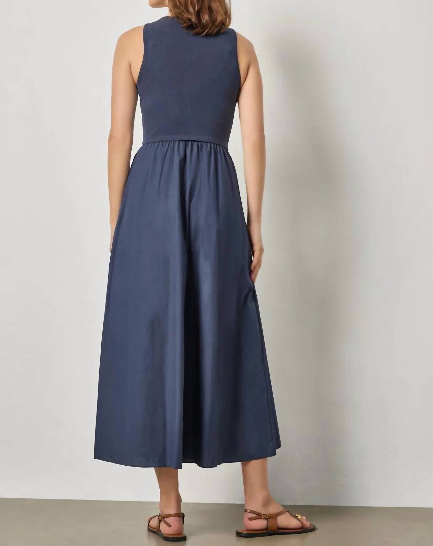 Lilla P - Mixed Media Scoop Neck Dress