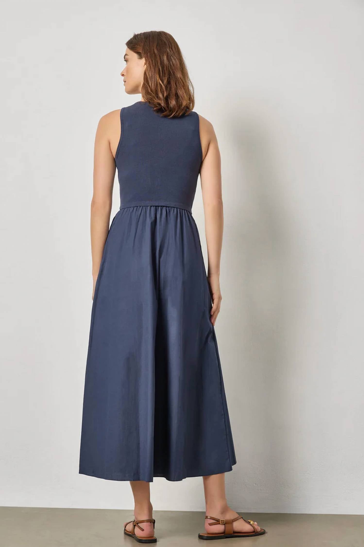 Lilla P - Mixed Media Scoop Neck Dress