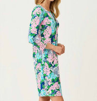 Lilly Pulitzer NADINE UPF 50+ DRESS in starlight navy lydia the lion - women's dress - alternate view