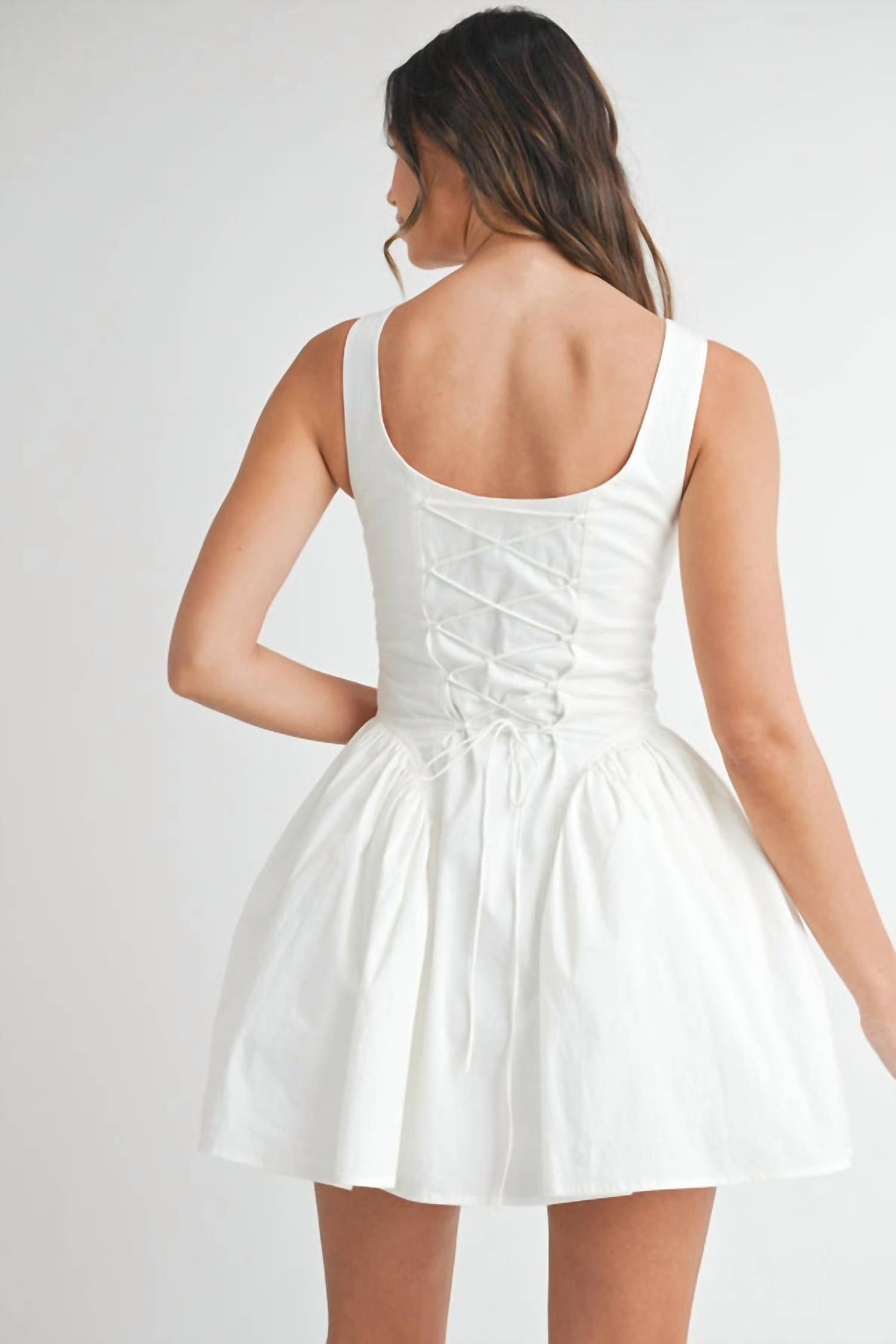 Mable - Patri Corset Mini Dress With Lace Up Detail