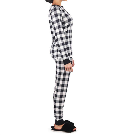 Memoi - Buffalo Plaid Long Sleeve Pajama Set