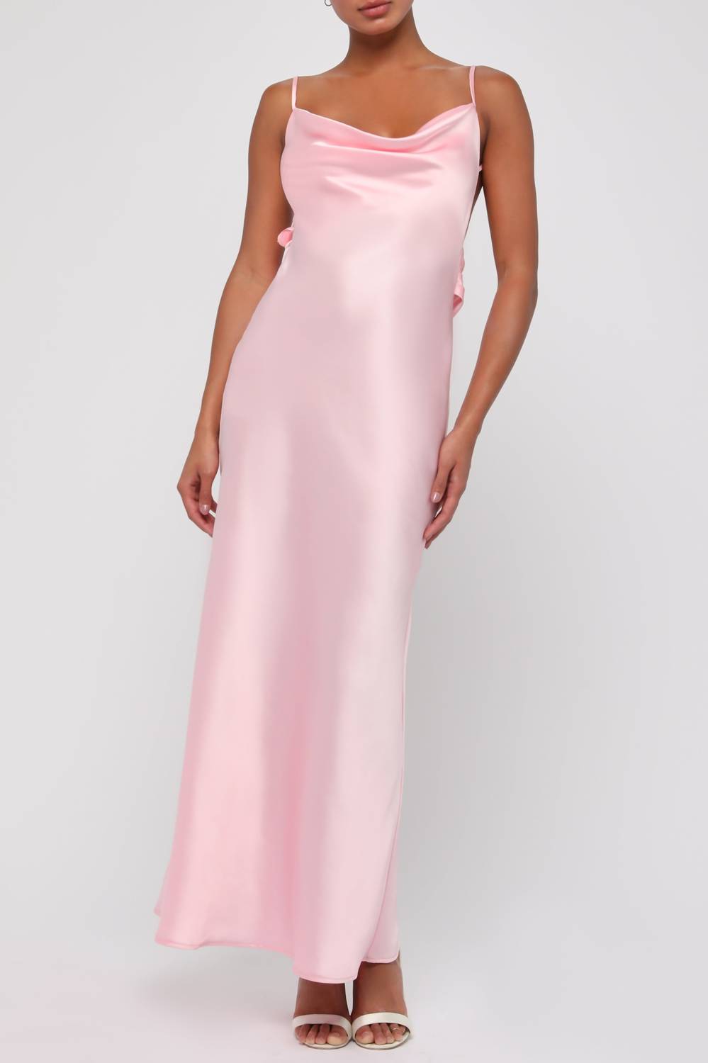 Lulus Pandora Flower Back Maxi Dress in pink - women's dress