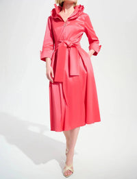 Joseph Ribkoff - Pleated Taffeta Midi Fit And Flare Dress