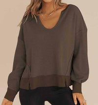 T & C  Apparel - Waffle Knit Long Sleeve Sweatshirt