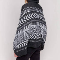 Charlie B - Geometric Jacquard Poncho