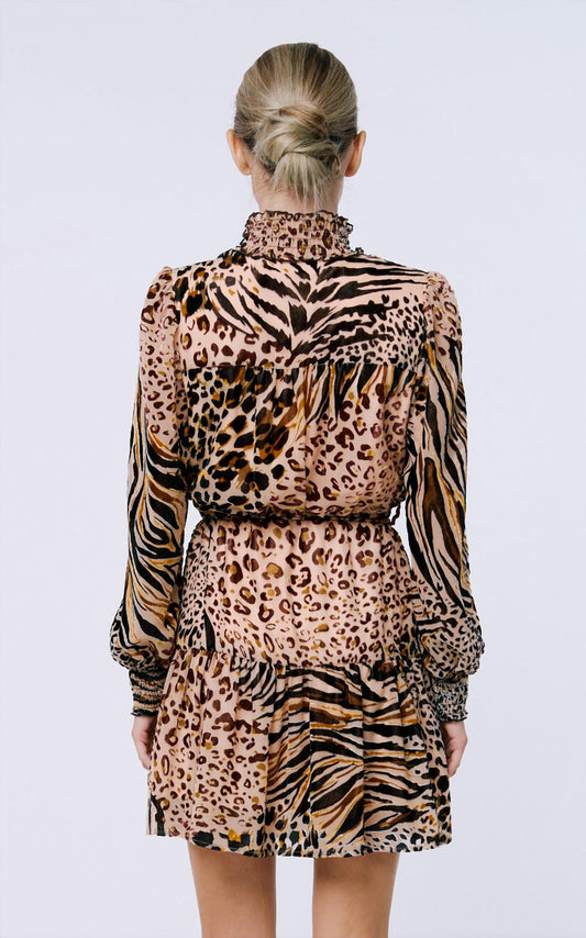 Ciebon - Gemma Animal Print Shirt Dress