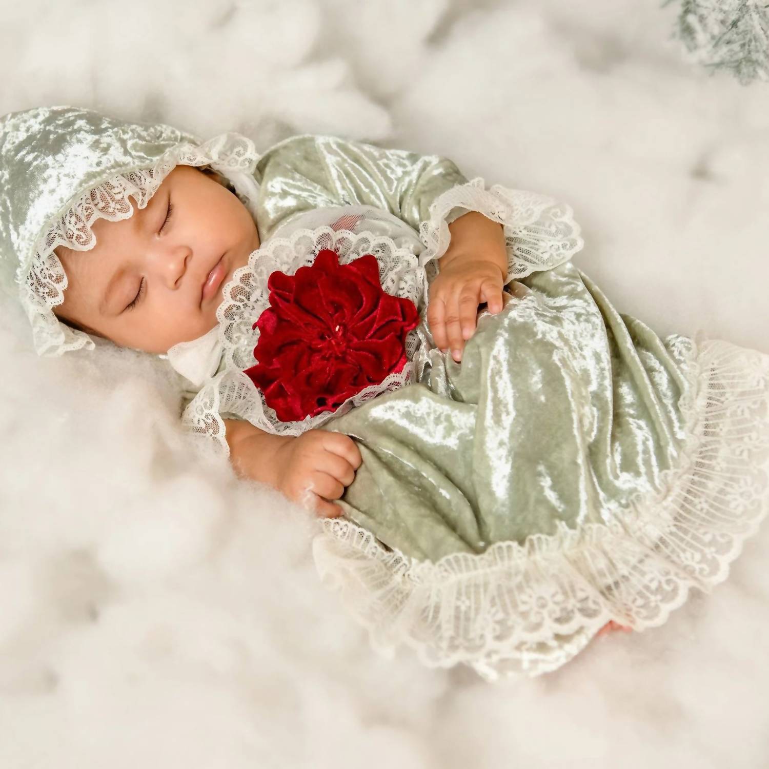 Haute Baby - "Evelyn" Newborn Holiday Gown
