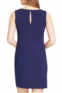 Kensie - Shoulder Detail Back Key Hole Sleeveless Shift Dress