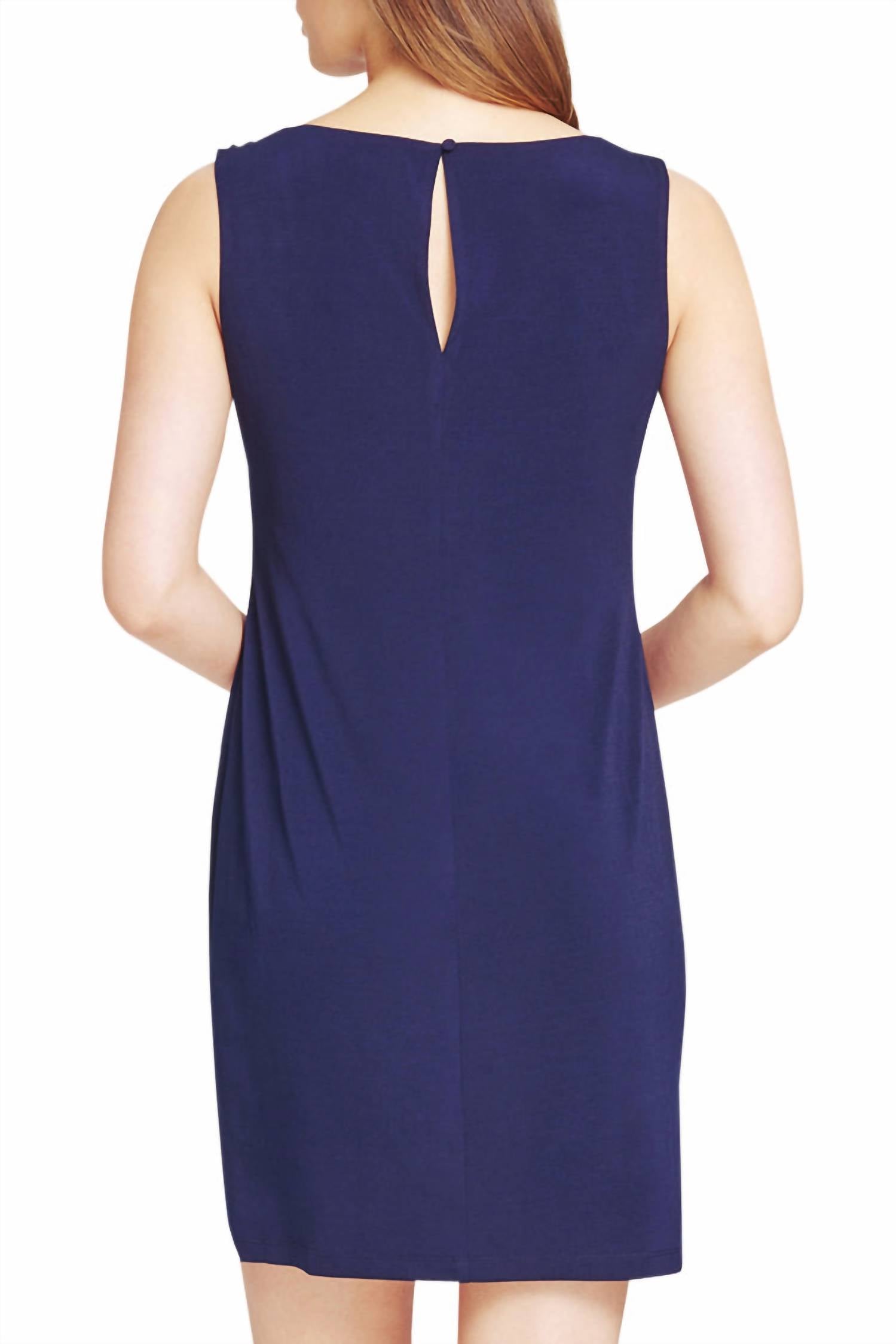 Kensie - Shoulder Detail Back Key Hole Sleeveless Shift Dress