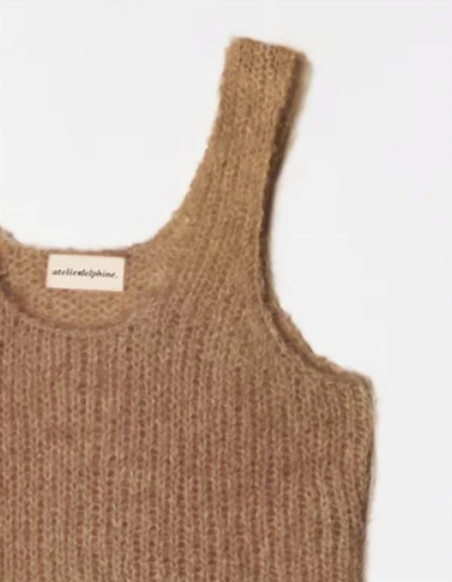 Atelier Delphine - Women's Suri Alpaca Super Crop Sweater Tank Top