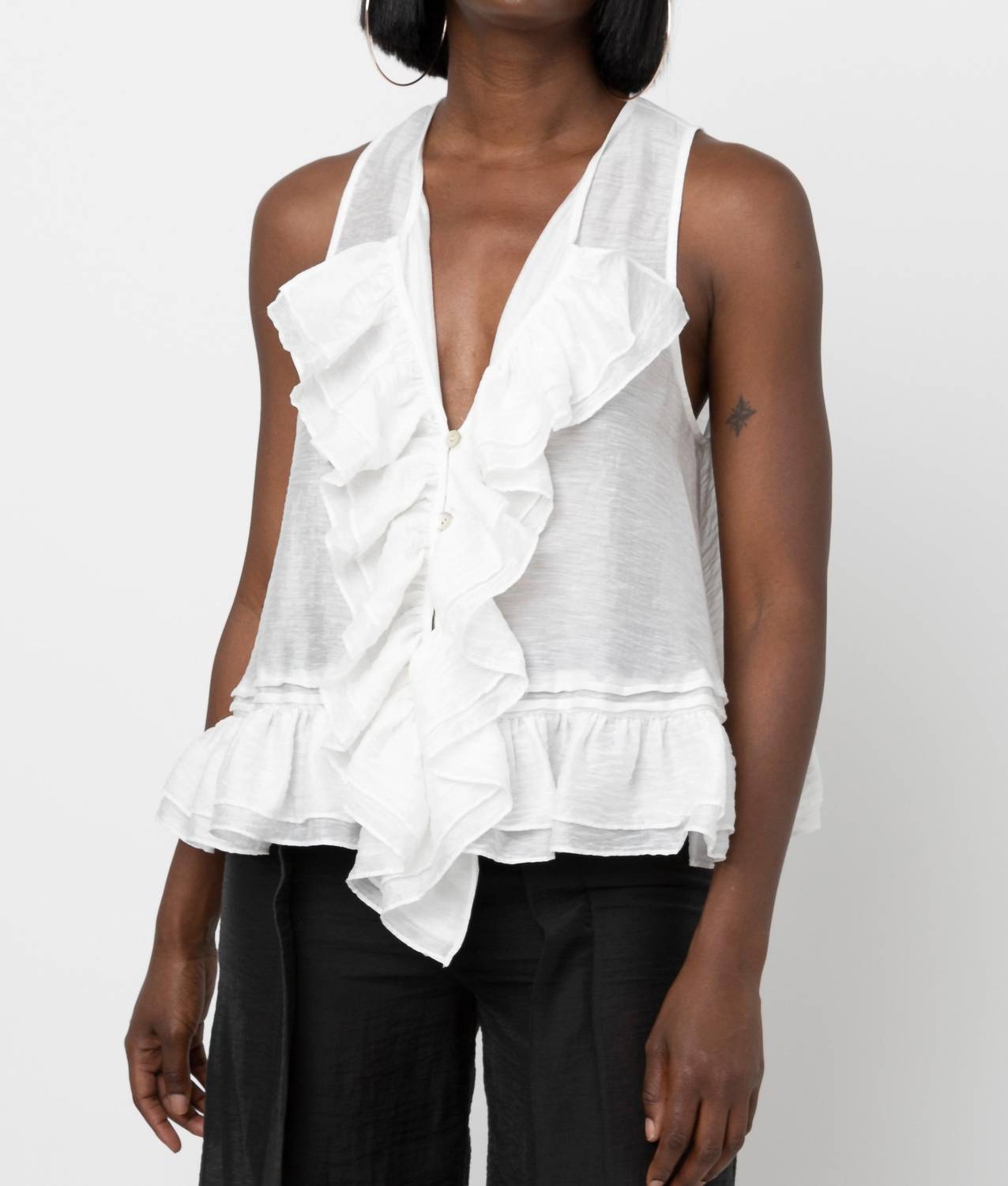 Hope For Flowers - Frilled Shell Top