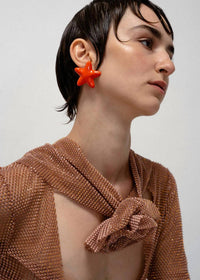 Julietta Women's Stellar Earrings in red - women's jewelry - alternate view