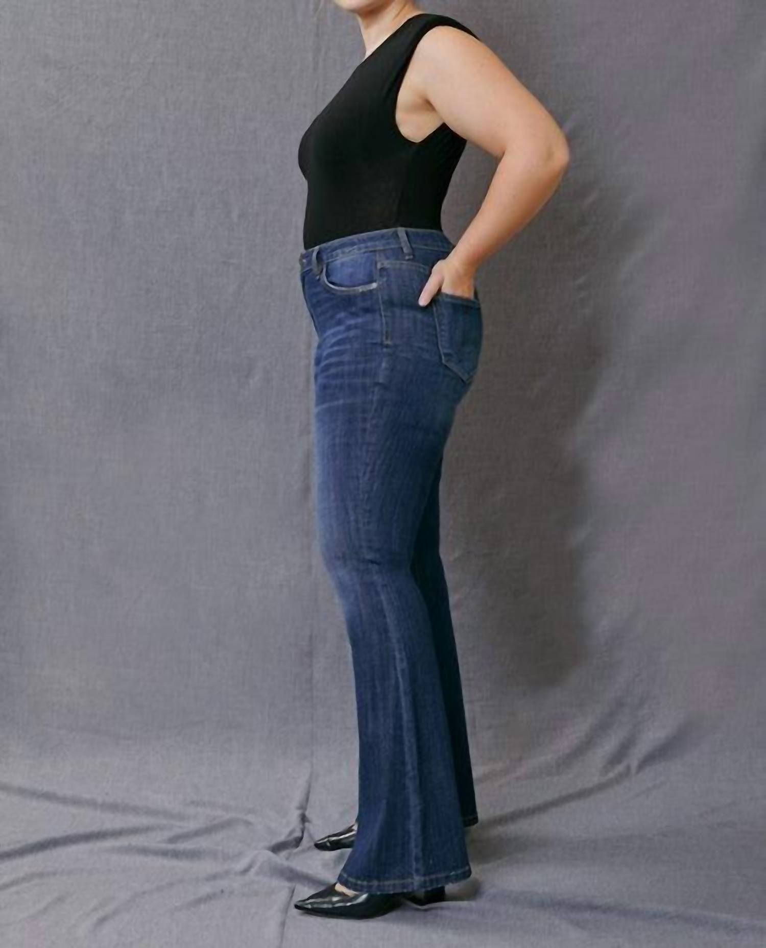 KanCan Mid Rise Flare Jean - Plus in ashlee - women's jeans - detail view