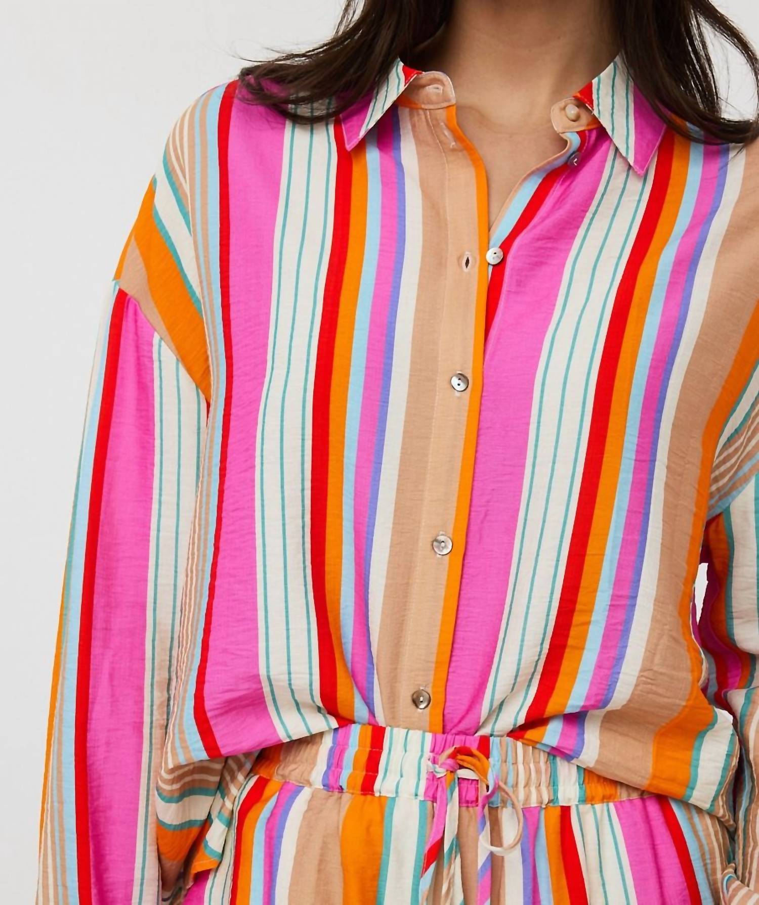 Esqualo - Oversized Stripe Blouse