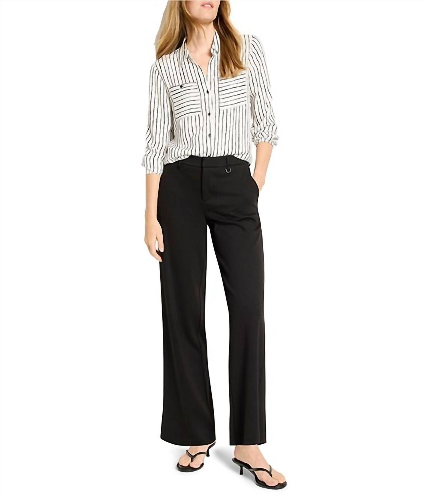 Nic + Zoe - Lenox Ponte Buckle Wide Leg Pants