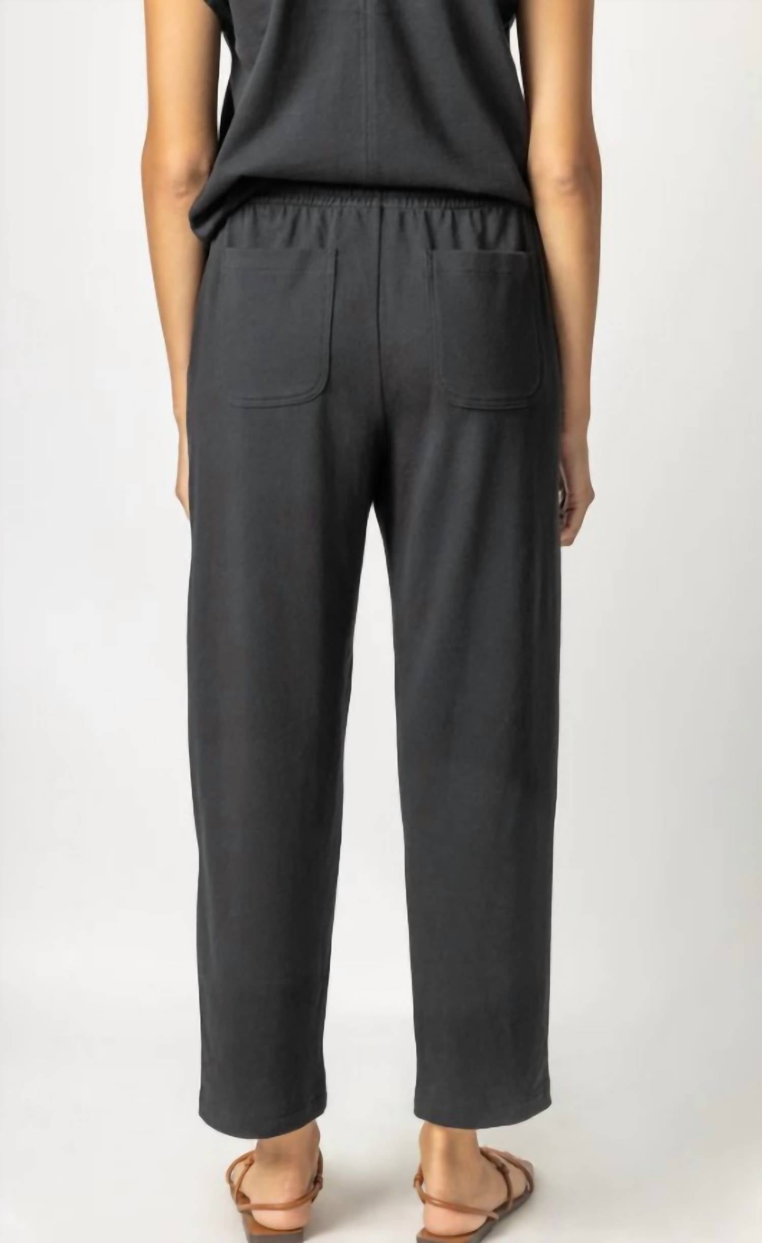 Lilla P - Structured Knit Easy Ankle Pants