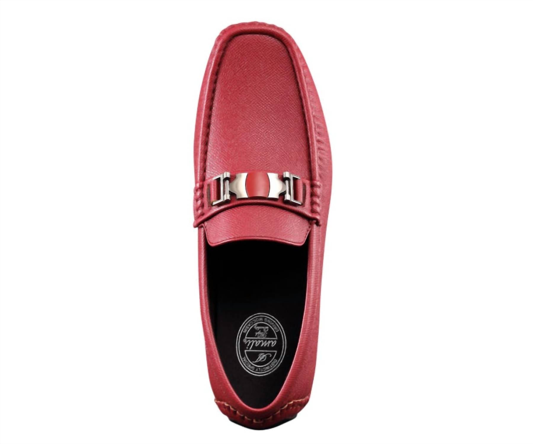 Amali Men's Adonis Loafer in burgundy - men's loafer - detail view