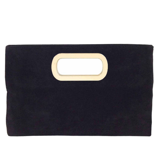 Jnb - Women's Celeste Top Handle Faux Suede Clutch
