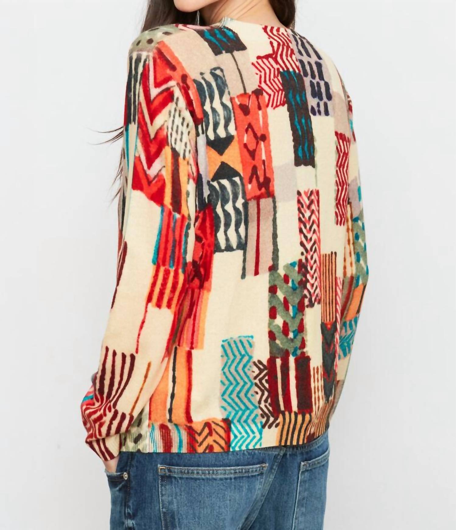 Aldo Martins Bonete Long Sleeve Sweater in multicolor - women's sweater - detail view