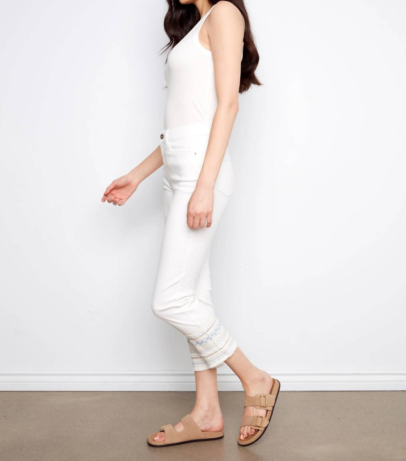 Charlie B - Embroidered Hem Jeans