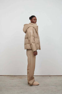Jakke Poppy Puffer Jacket in biscuit - women's jacket - alternate view
