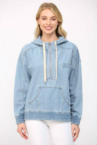 Fate - HALF ZIP HOODED PULLOVER TOP
