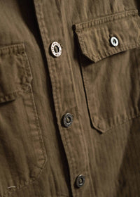 Iron & Resin Men's Deadstock Overshirt in army - men's jacket - alternate view