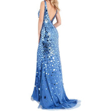 Jovani - Long Cut Glass V Neck Dress