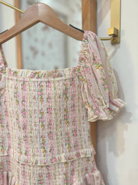 Katie J NYC Girls Printed Lainey Dress in floral stripe - kids' dress - alternate view