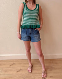 New In - Fiona Crochet Peplum Tank Top