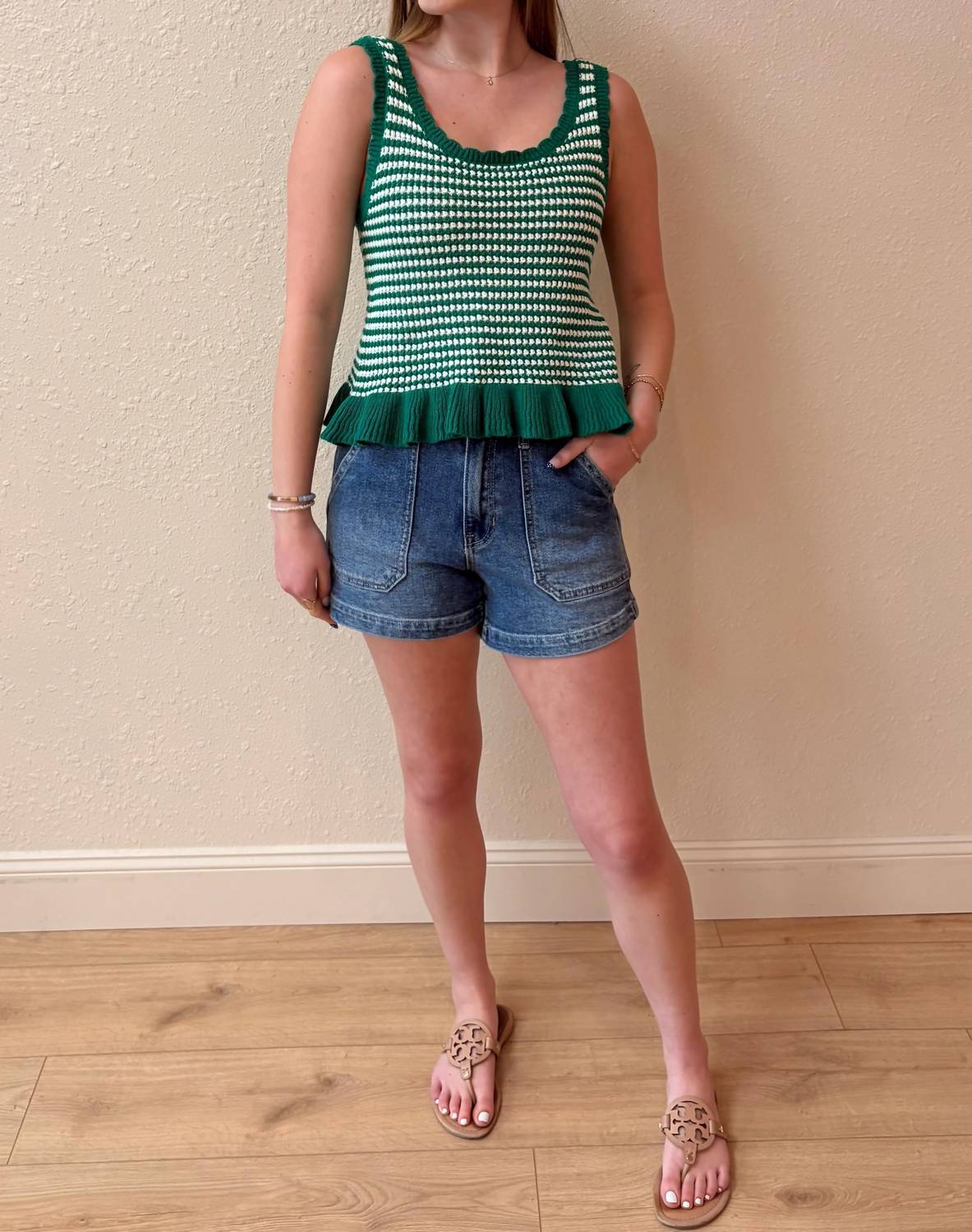 New In - Fiona Crochet Peplum Tank Top