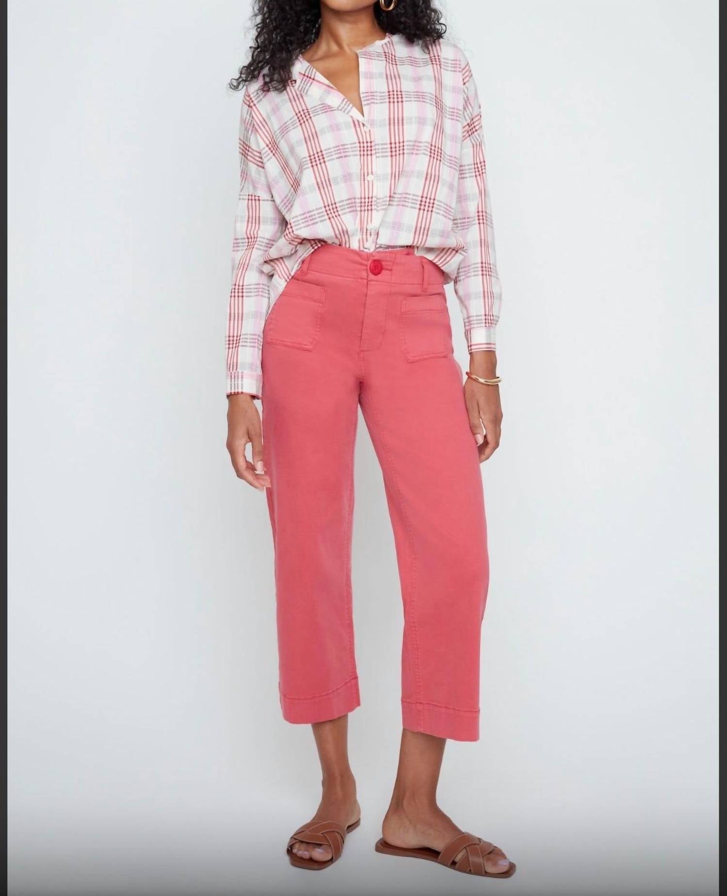 Renuar - Rosy Plaid Breeze Blouse