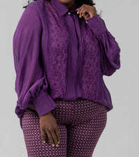 La Fuori - Silk Chiffon Long Sleeve Blouse Blouse - Plus