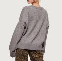 Mimosa Jaci Crewneck Sweater in grey - women's sweater - detail view