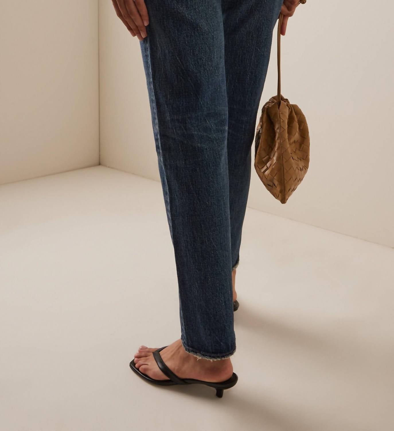 Moussy Wiley Mid Rise Straight Leg Jeans in moussy blue - women's jeans - detail view