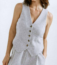 Flying Tomato - A Ponti Knit V-neck Vest