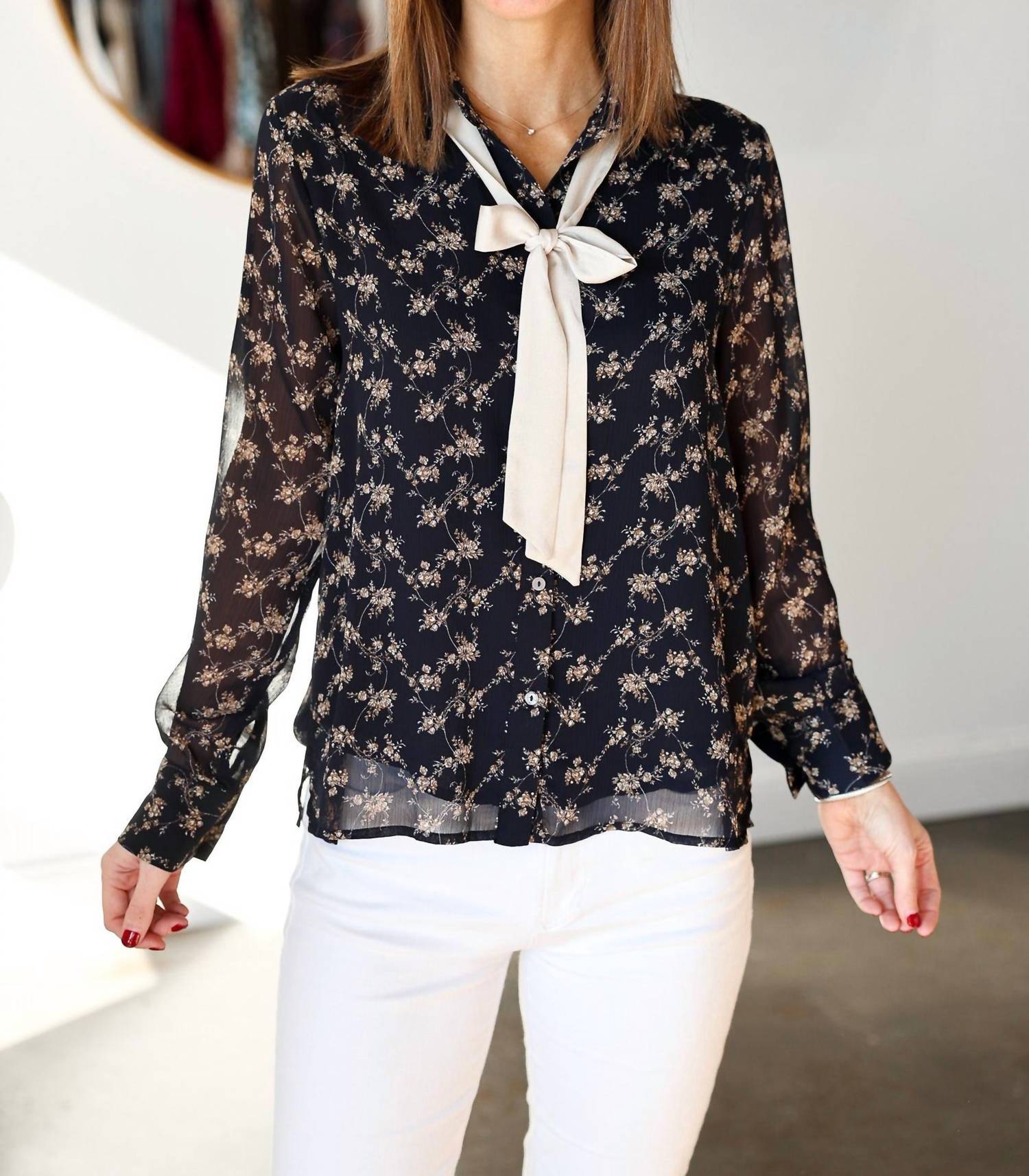 Entro - Guthrie Tie Neck Blouse