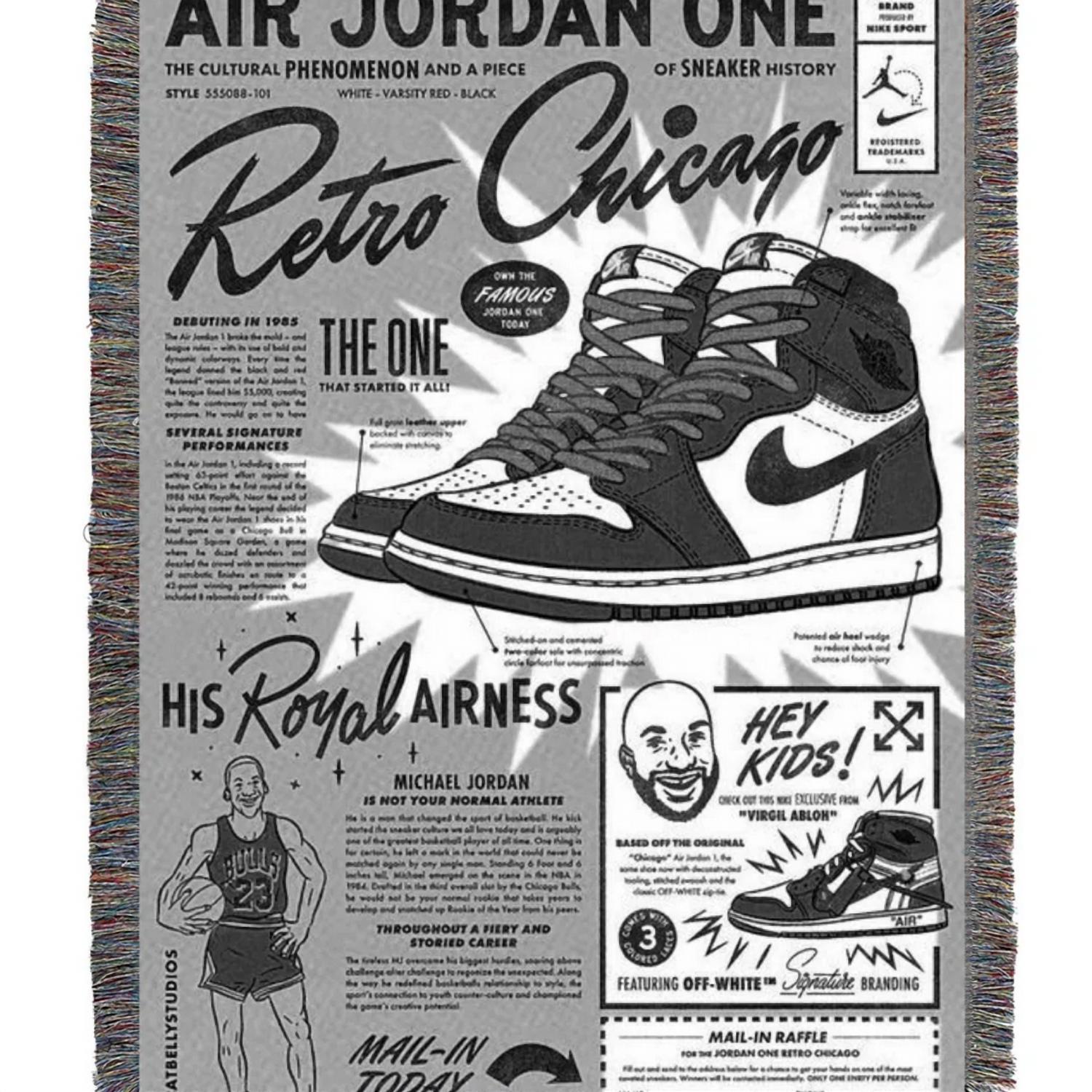 MARQ THE LABEL Retro Jordan Tapestry Blanket in multi - item