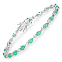Diana M Jewels - Women's Pear Natural Zambian Emerald Bracelet (3.53 Ct) - Signature Plus
