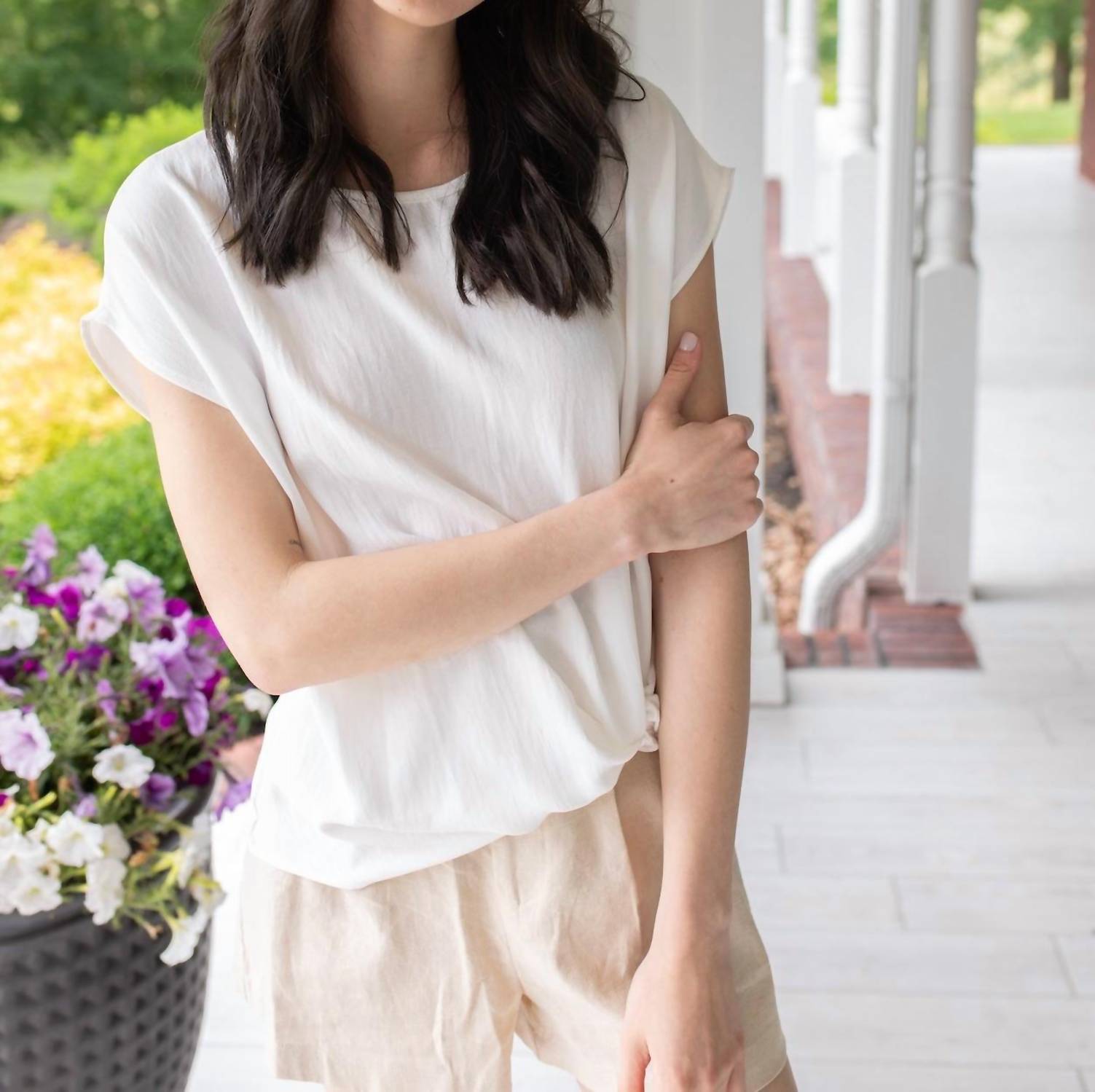 Gilli - Crisp Knot Short Sleeve Blouse