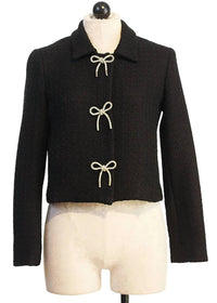 DREW Chris Tweed Jacket in black - women's jacket - detail view
