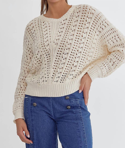 Entro - Crochet Knit Lightweight Sweater