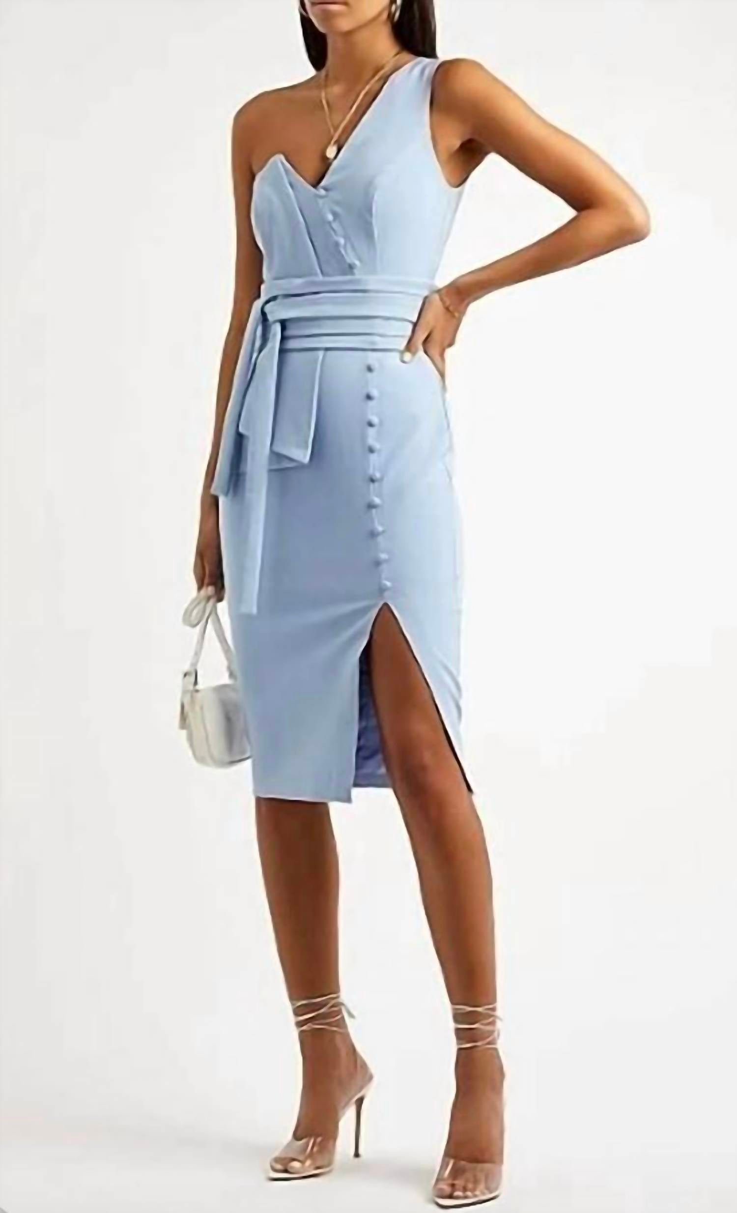 lavish alice ORAGAMI DRESS in cornflower blue - women's dress
