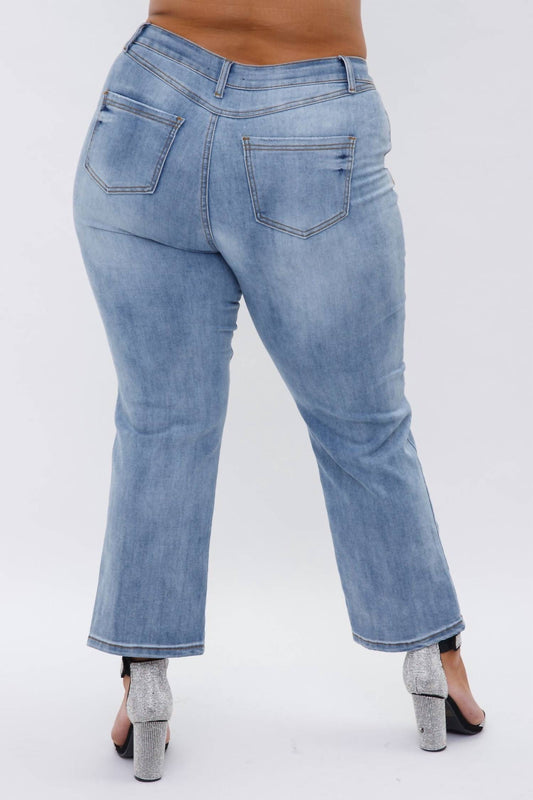 Vocal Apparel - Straight Leg Grommet Jeans - Plus