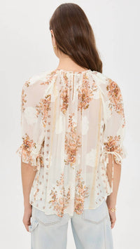 Ulla Johnson Pippa Short Sleeve Blouse in alabaster 1 - women's blouse - view 4