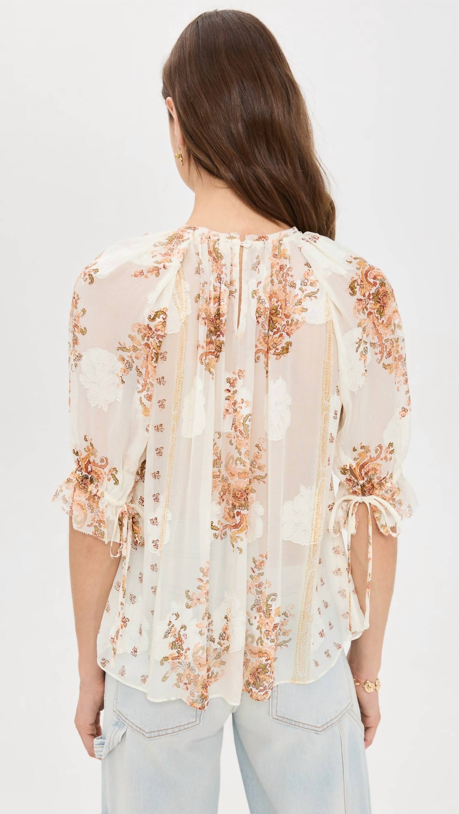 Ulla Johnson Pippa Short Sleeve Blouse in alabaster 1 - women's blouse - view 4