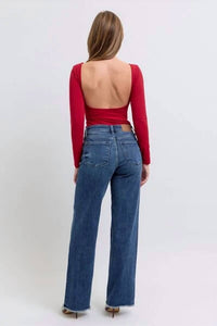 Judy Blue - Raw Hem Mid Rise Jeans