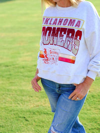 QUEEN OF SPARKLES Sooners Vintage Sweatshirt in grey - women's top - alternate view