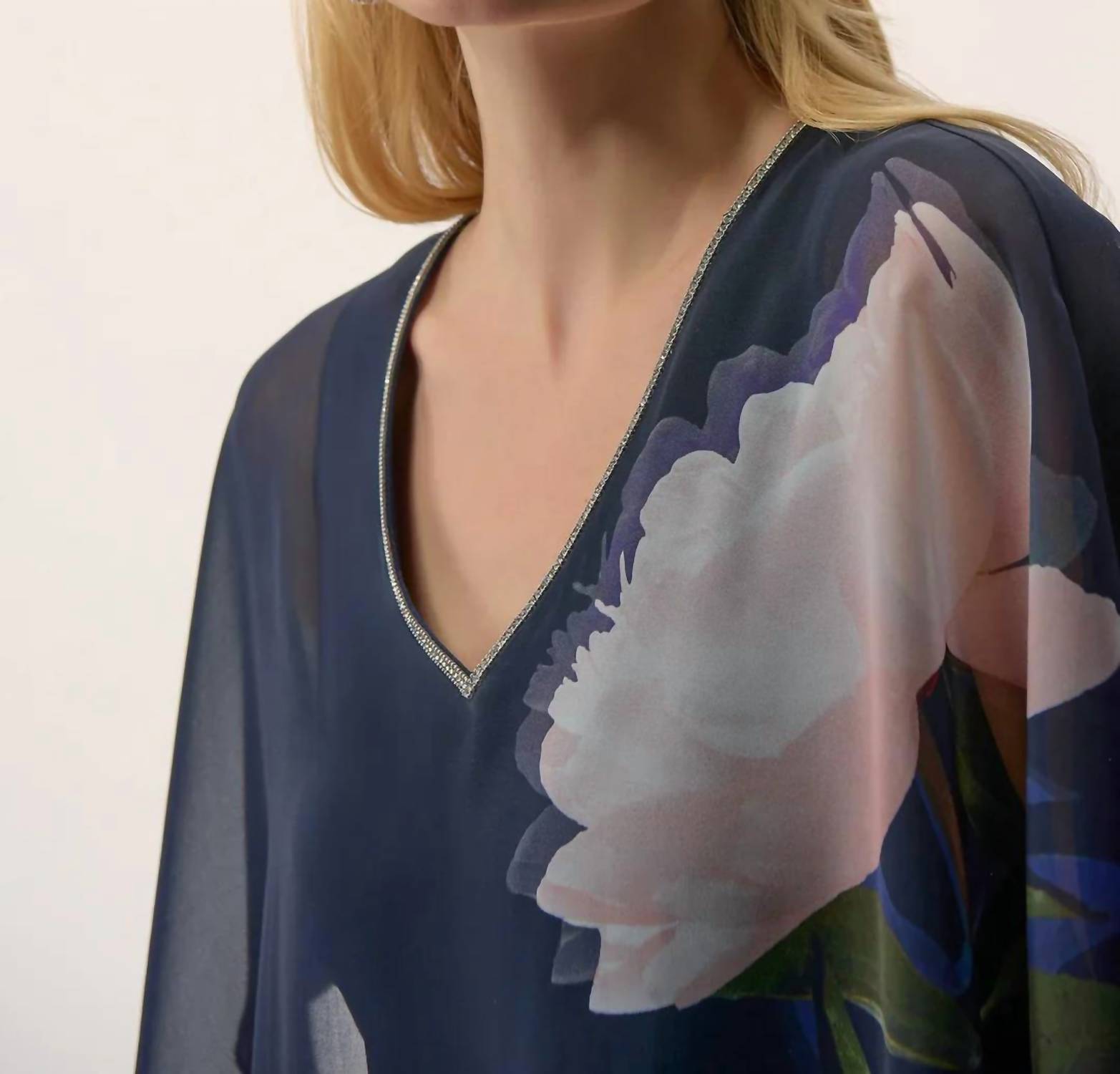 Joseph Ribkoff - Print V-neck Poncho Top
