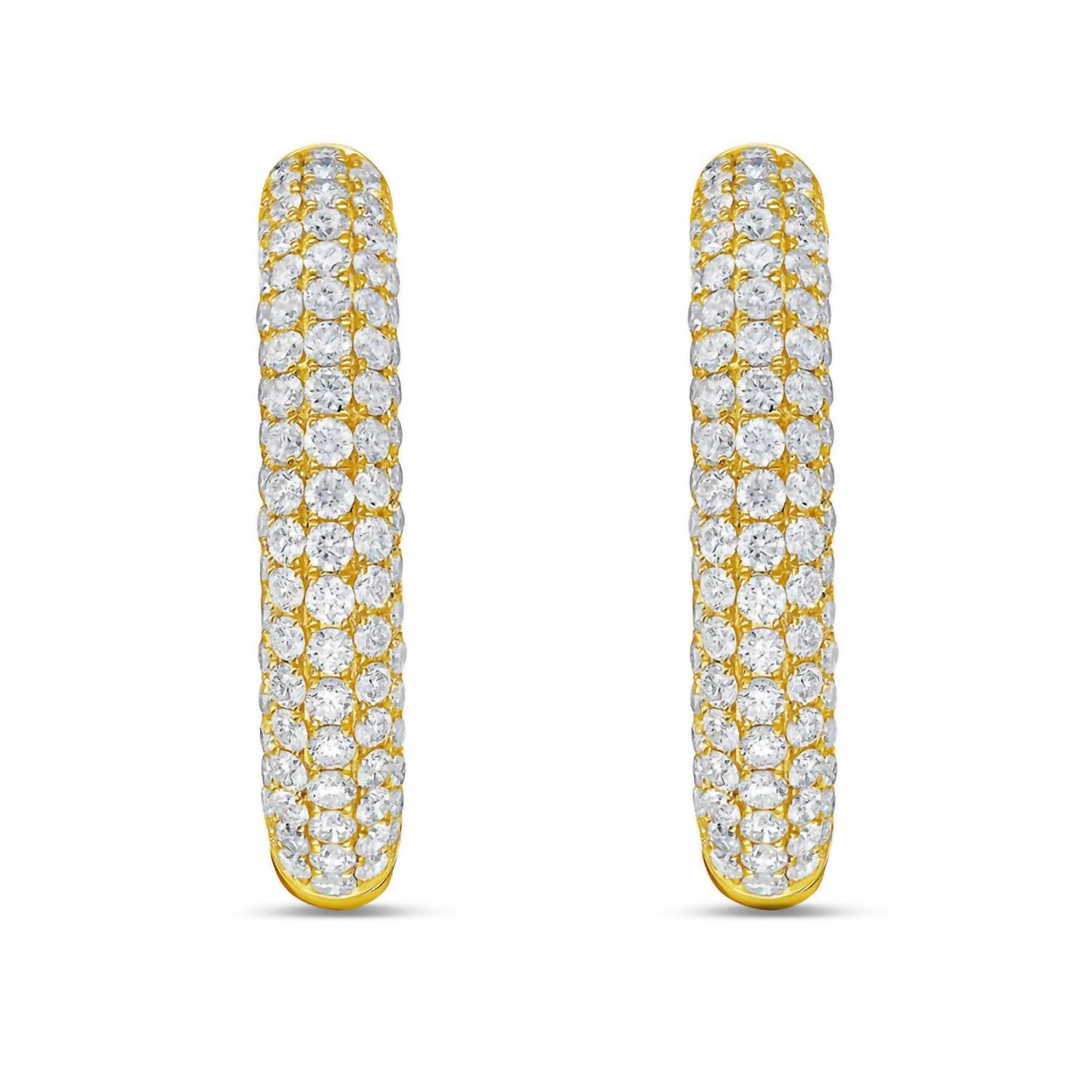 Diana M Jewels - 4.00 Cts Lab-grown Diamond Hoop Earrings